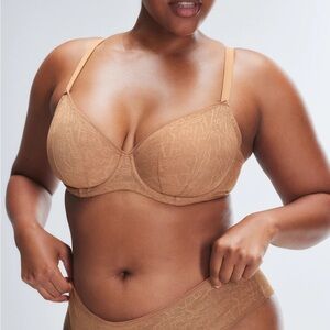 38DDD (38F) Savage x Fenty Nude Signature Script Unlined Bra